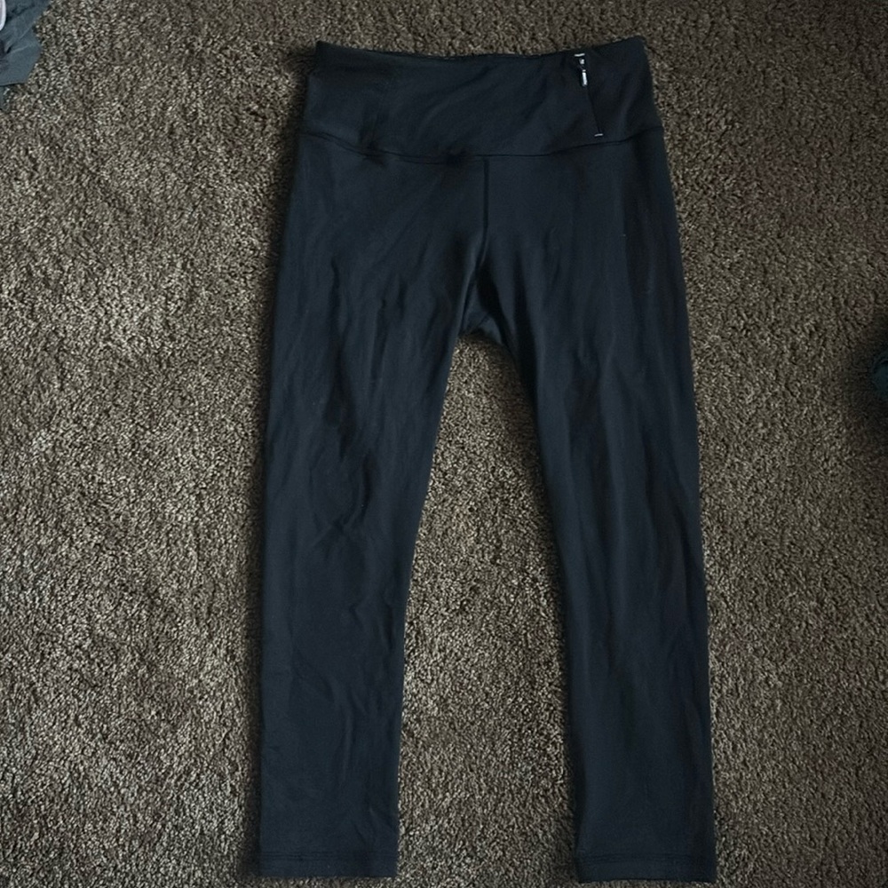Calia Essential Crossover Hem Fitted Navy Capri Leggings Size XS